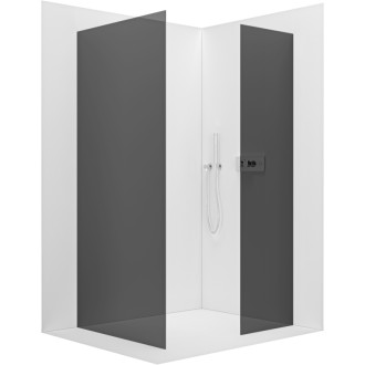 CERANO Sprchová zástěna Walk-in Onyx T L/P  chrom, grafitové sklo 130x50