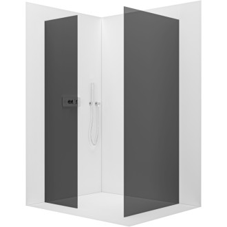 CERANO Sprchová zástěna Walk-in Onyx T L/P  chrom, grafitové sklo 150x70