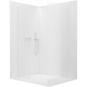 CERANO Sprchová zástěna Walk-in Onyx T L/P  chrom, rýhované sklo 160x160