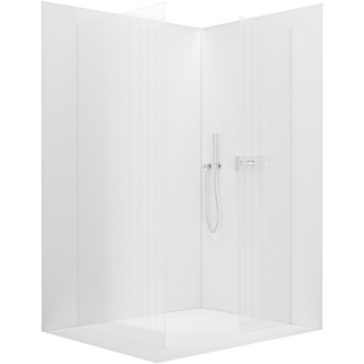 CERANO Sprchová zástěna Walk-in Onyx T L/P  chrom, rýhované sklo- 160x130