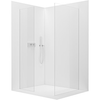 CERANO Sprchová zástěna Walk-in Onyx T L/P  chrom, transparent sklo 90x90
