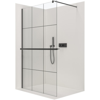 CERANO Sprchová zástěna Walk-in Onyx T L/P  zlatá kartáčovaná, grafitové sklo 140x110