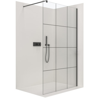 CERANO Sprchová zástěna Walk-in Onyx T L/P  zlatá kartáčovaná, rýhované sklo 90x80