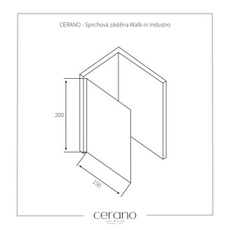 CERANO Sprchová zástěna Walk-in Onyx T L/P  zlatá kartáčovaná, rýhované sklo 90x80