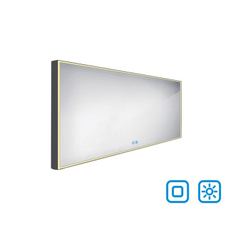 Nimco Černé LED zrcadlo 1400x700 se dvěma dotykovými senzory ZPC 13008VX-90