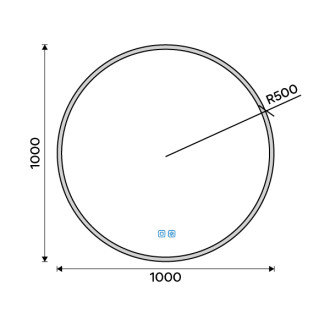 Nimco Černé kulaté LED zrcadlo pr. 1000 mm se dvěma dotykovými senzory ZPC 28004RVX-90