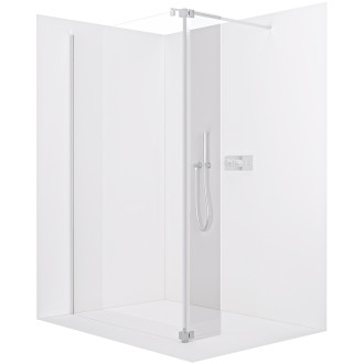 CERANO Přídavný panel ke sprchové zástěně Onyx černá mat, transparent sklo 30x200