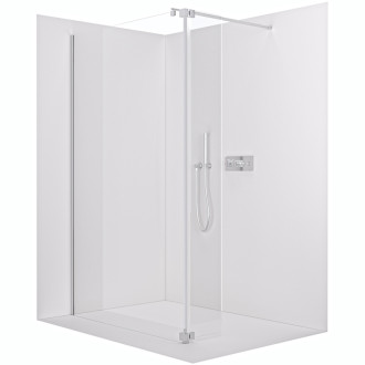 CERANO Přídavný panel ke sprchové zástěně Onyx černá mat, transparent sklo 30x200