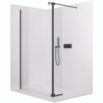 CERANO Přídavný panel ke sprchové zástěně Onyx chrom, transparent sklo 40x200