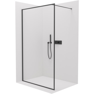 CERANO Sprchová zástěna Walk-in Moreli L/P černá mat, transparent sklo 130x200