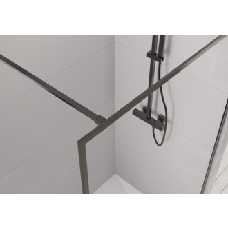 CERANO Sprchová zástěna Walk-in Moreli L/P černá mat, transparent sklo 130x200