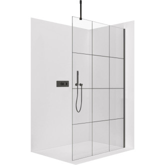 CERANO Sprchová zástěna Walk-in Onyx Top Cube L/P  černá mat, industriální sklo 110x200
