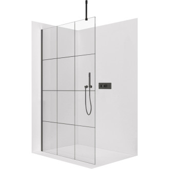 CERANO Sprchová zástěna Walk-in Onyx Top Cube L/P  černá mat, industriální sklo 110x200