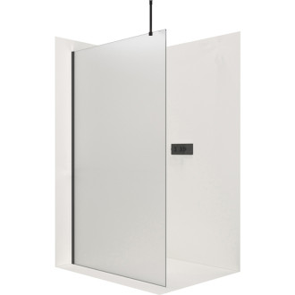 CERANO Sprchová zástěna Walk-in Onyx Top Cube L/P  černá mat, mléčné sklo 50x200