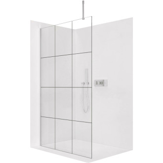CERANO Sprchová zástěna Walk-in Onyx Top Cube L/P  chrom, industriální sklo 110x200