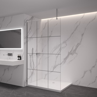 CERANO Sprchová zástěna Walk-in Onyx Top Cube L/P  chrom, industriální sklo 110x200