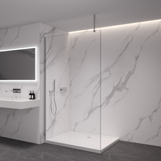 CERANO Sprchová zástěna Walk-in Onyx Top Cube L/P  chrom, transparent sklo 140x200