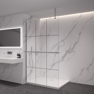 CERANO Sprchová zástěna Walk-in Onyx Top Cube L/P +držák chrom, industriální sklo 160x200
