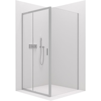 CERANO Sprchový kout Varone LINE L/P chrom, transparent sklo 90x80 posuvný