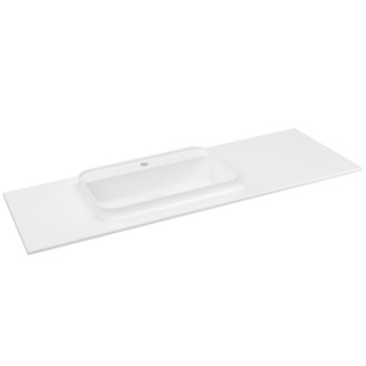 BRAHEA umyvadlo 131,6x51,5cm, rockstone, levé, bílá mat BT132L