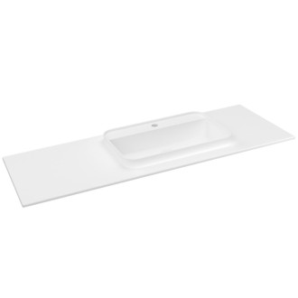 BRAHEA umyvadlo 131,6x51,5cm, rockstone, pravé, bílá mat BT132R