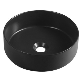 INFINITY ROUND keramické umyvadlo na desku, průměr 36cm, černá mat