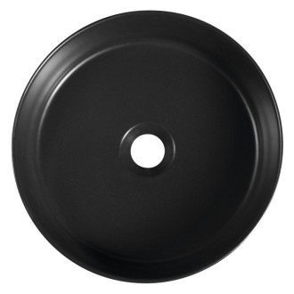 INFINITY ROUND keramické umyvadlo na desku, průměr 36cm, černá mat