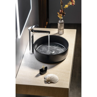 INFINITY ROUND keramické umyvadlo na desku, průměr 36cm, černá mat