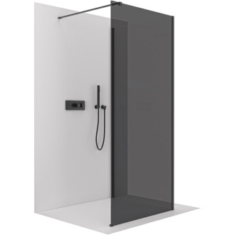 CERANO Sprchová zástěna Walk-in Onyx Corner L/P černá mat, grafitové sklo 150x200