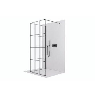 CERANO Sprchová zástěna Walk-in Onyx Corner L/P černá mat, industriální sklo 100x200