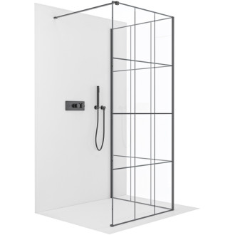 CERANO Sprchová zástěna Walk-in Onyx Corner L/P černá mat, industriální sklo 100x200