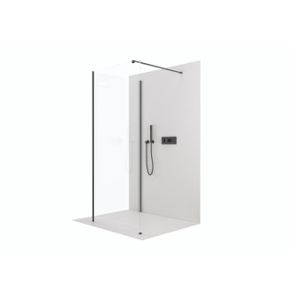 CERANO Sprchová zástěna Walk-in Onyx Corner L/P černá mat, transparent sklo 70x200