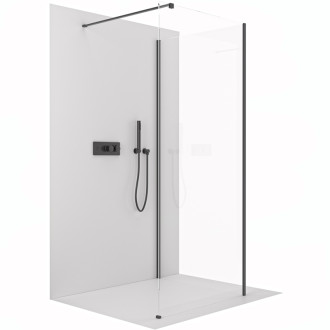 CERANO Sprchová zástěna Walk-in Onyx Corner L/P černá mat, transparent sklo 70x200