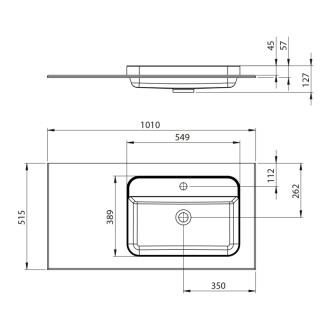 BRAHEA umyvadlo 101x51,5cm (30+70cm), pravé, bílá mat BL101-70R