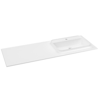 BRAHEA umyvadlo 141x51,5cm (70+70cm), pravé, bílá mat BL141R