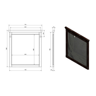 CROSS zrcadlo v dřevěném rámu 70x80cm, buk