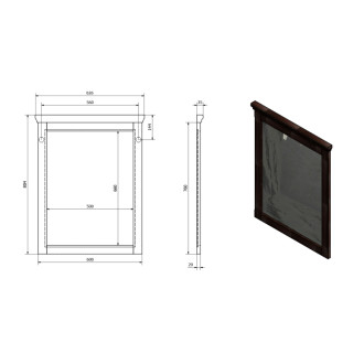 CROSS zrcadlo v dřevěném rámu 60x80cm, buk