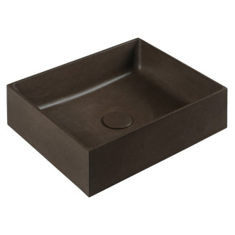 FORMIGO betonové umyvadlo na desku, 47,5x36,5cm, tmavě hnědá