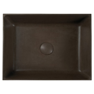 FORMIGO betonové umyvadlo na desku, 47,5x36,5cm, tmavě hnědá