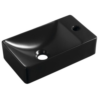 MARGITHA keramické umývátko 38x22cm, otvor pro baterii vpravo, černá mat
