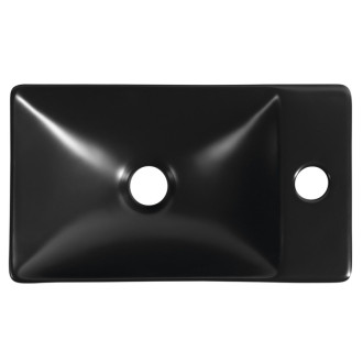 MARGITHA keramické umývátko 38x22cm, otvor pro baterii vpravo, černá mat