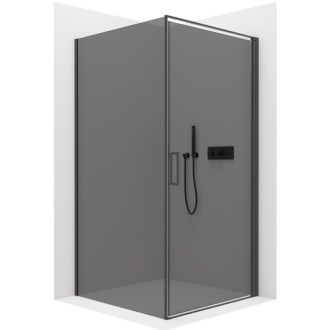CERANO Sprchový kout Porte L/P černá mat, grafitové sklo 100x90 křídlový