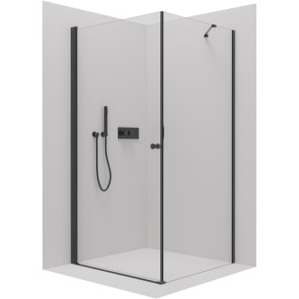 CERANO Sprchový kout Antelo L/P černá mat, transparent sklo 90x70 křídlový