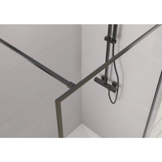 CERANO Sprchová zástěna Walk-in Moreli L/P +držák černá mat, transparent sklo 150x200