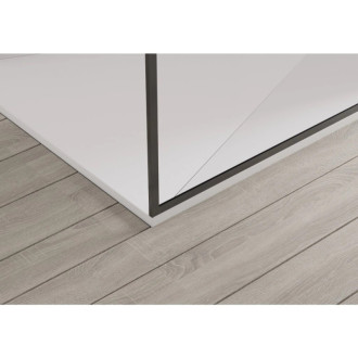 CERANO Sprchová zástěna Walk-in Moreli L/P +držák černá mat, transparent sklo 150x200