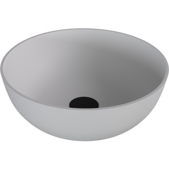 BANERA ROUND umyvadlo na desku, litý mramor, průměr 39cm, bílá mat