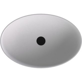 BANERA OVAL umyvadlo na desku, litý mramor, 60x40cm, bílá mat