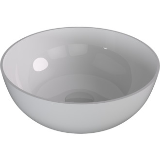 BANERA ROUND umyvadlo na desku, litý mramor, průměr 39cm, bílá