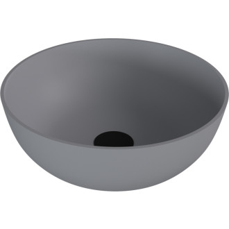 BANERA ROUND umyvadlo na desku, litý mramor, průměr 39cm, šedá mat