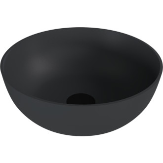 BANERA ROUND umyvadlo na desku, litý mramor, průměr 39cm, antracit mat